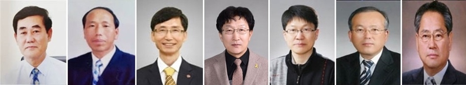 (왼쪽부터) 송토영, 정현정, 김영택, 이인호, 한정근, 노재경, 한덕환