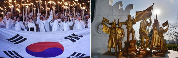 천안 아우내 봉화제 횃불행진, 청주 수동 삼일공원 독립운동가 동상