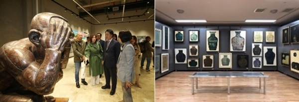 2019 청주공예비엔날레 개장식 모습(왼쪽). 국립현대미술관 내부