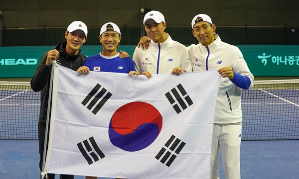 (왼쪽부터) 권순우, 홍성찬, 남지성, 송민규 선수.